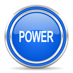 power blue glossy web icon