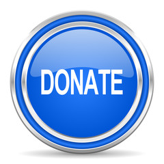 donate blue glossy web icon