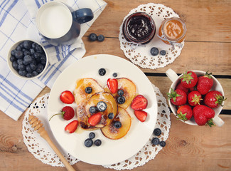 Pancakes and honey