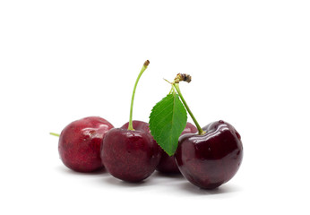 Sweet cherry on white background