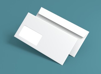Briefumschlag Vorderseite Rückseite mit Fenster