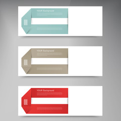 Fototapeta na wymiar Modern business origami style options banner.