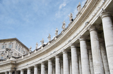 Columnata at the st. Peter's square in Vatican city