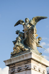 Fototapeta na wymiar Sculptures at the Monument of Vittorio Emanuelle II