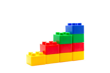 blocks Plastic building blocks on white background