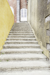 Old stone stairs in the city of Sintra