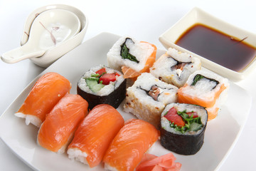 Sushi on a plate