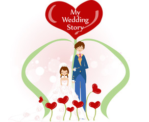 Illustration of wedding