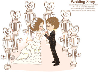 Illustration of wedding