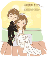 Illustration of wedding