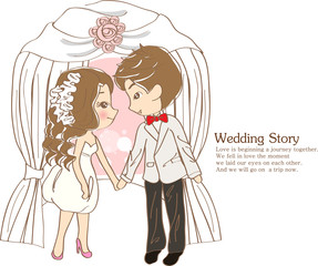 Illustration of wedding