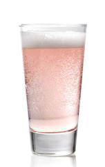 Glass of pink cider