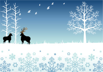 Obraz na płótnie Canvas Illustration of winter Landscape