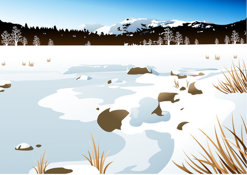 Illustration of winter Landscape