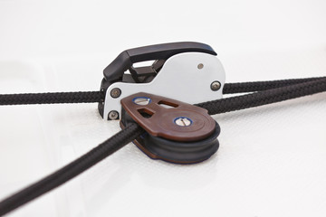 Winch and rope, yacht detail