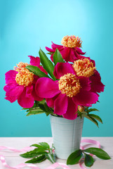 beautiful peony bouquet in vase