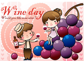 Illustration of wine Day