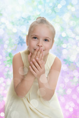 surprised girl on a white background