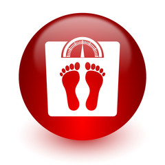 weight red computer icon on white background