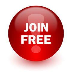 join free red computer icon on white background