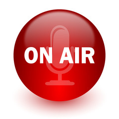 on air red computer icon on white background