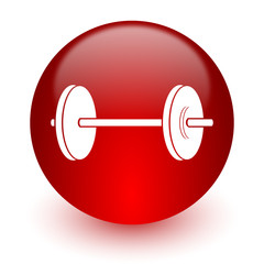 fitness red computer icon on white background