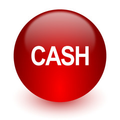 cash red computer icon on white background