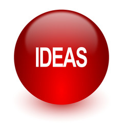ideas red computer icon on white background