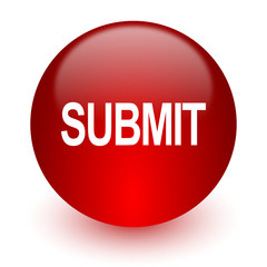 submit red computer icon on white background