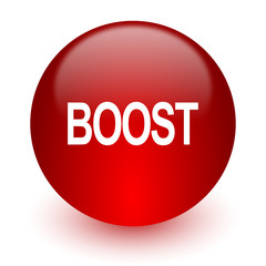 boost red computer icon on white background