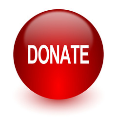 donate red computer icon on white background