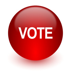 vote red computer icon on white background