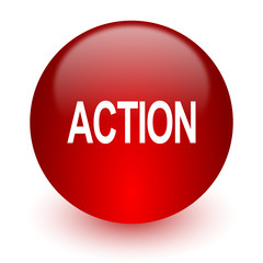 action red computer icon on white background