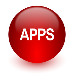 apps red computer icon on white background