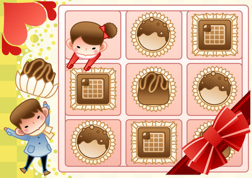 Valentine's Day and White Day, Illustration of holidays