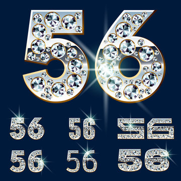 Ultimate alphabet of diamonds and platinum ingot. Numbers 5 6