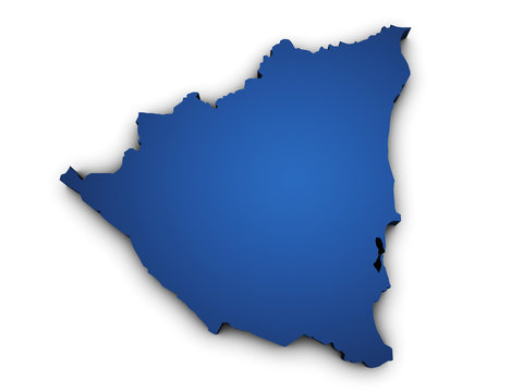 Map Of Nicaragua 3d Shape