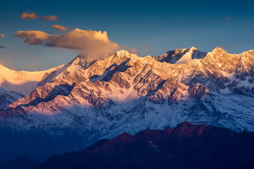 Plakaty  Piękny widok na pasmo Annapurna, Himalaje, Nepal, f