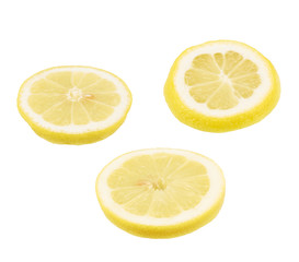 Round lemon slices isolated
