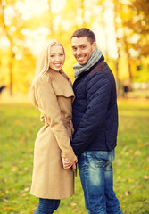 romantic couple in the autumn park