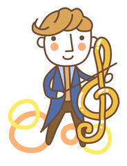 Illustration of a musician