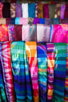 Balinese sarong for sale at market, Bali, Indonesia, Asia