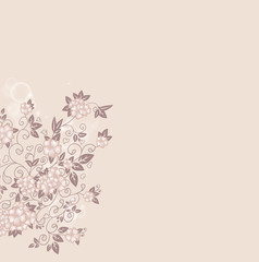 Hand drawn decorative background with flowers