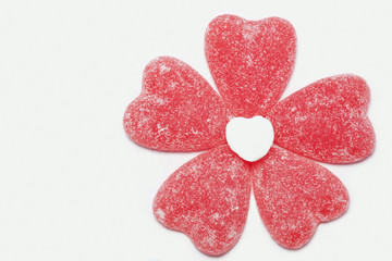 Fototapeta na wymiar Jelly Candy Heart Flower