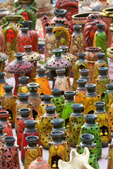 Colorful pots handicrafts of India
