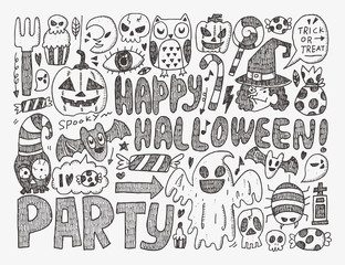 doodle halloween holiday background