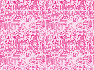 seamless doodle halloween holiday background