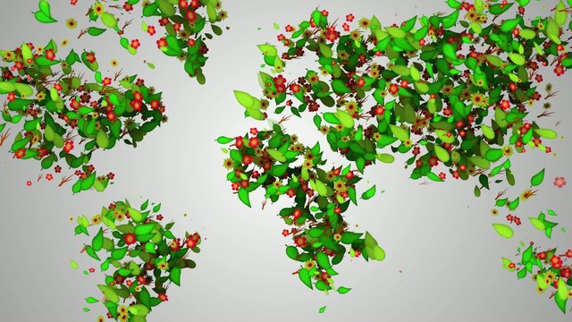 World Map leaves particles looping animation