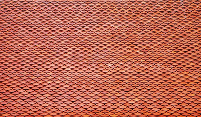 close up red roof in thai temple