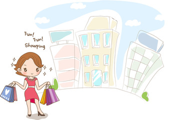 Obraz na płótnie Canvas Illustration of shopping